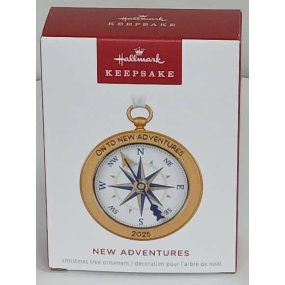 Hallmark Keepsake 2025 New Adventures Metal Compass Ornament - Picture 2 of 5